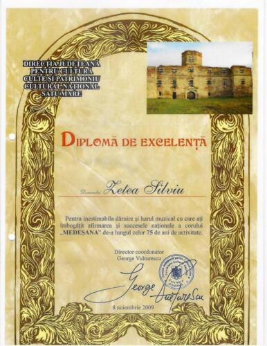 Diploma excelenta din partea Directiei Judetene Satu Mare